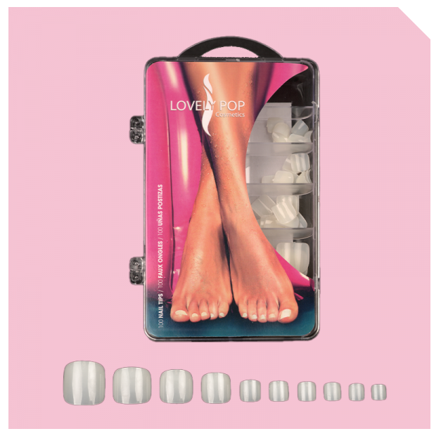 KIT 100 ONGLES PIEDS LOVELY POP
